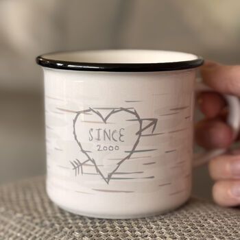 Ceramic Mug With Lovers Carved Initials Valentines Gift, 2 of 2