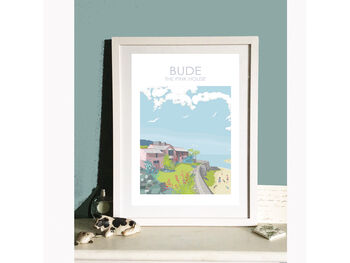 The Pink House Bude Cornwall Print, 2 of 5