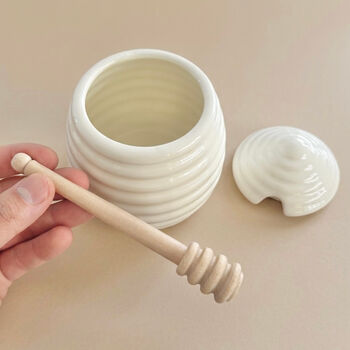 Ceramic Honey Pot With Honey Dipper, 5 of 11