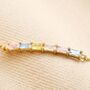 Pastel Baguette Crystal Bar Bracelet In Gold, thumbnail 3 of 4