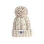 Kids Oatmeal Cable Knit Reflective Super Bobble Hat, thumbnail 2 of 4