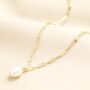 Sterling Silver Paperclip Pearl Pendant, thumbnail 3 of 8