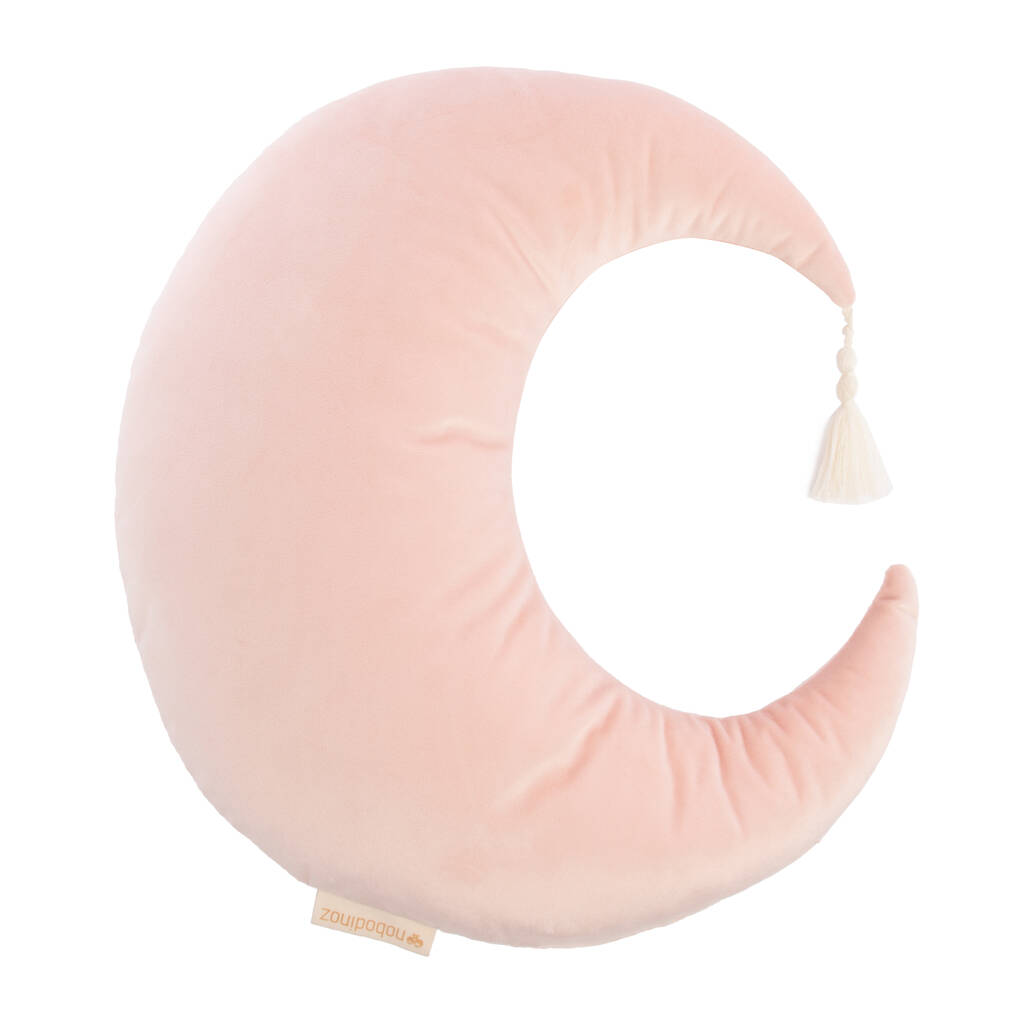 Misty Pink Velvet Moon Cushion