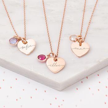 Sterling Silver Esme Personalised Heart Necklace, 2 of 6