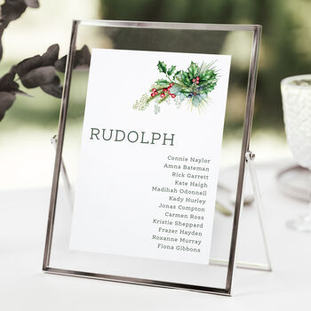 Christmas Wedding Table Plan Cards, 6 of 7