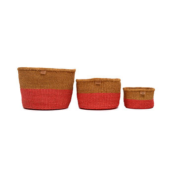 Hela: Gold And Red Duo Colour Block Woven Basket, 2 of 9