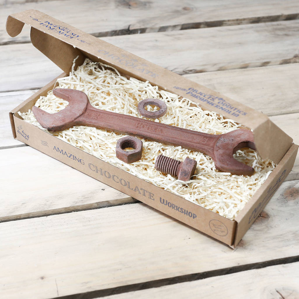Chocolate Rusty Spanner And Nut And Bolt Gift Box By The Amazing