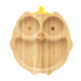 Bamboo Owl Plate With Suction Yellow, thumbnail 2 of 5