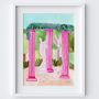 Three Pillars' Dance Painted Garden Scene Art Print, thumbnail 2 of 2