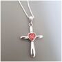 Silver Cross And Heart Memorial Ashes Pendant, thumbnail 1 of 2