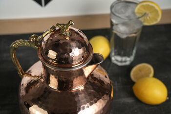Heavy Duty Hammered Copper Jug Pitcher, 2 of 3