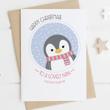 Cute Penguin Christmas Card For Grandma, 3 of 4