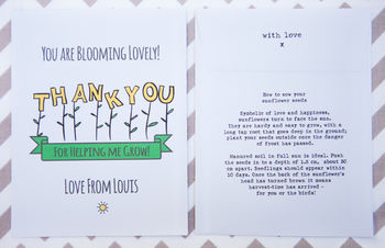 Personalised 'Thank You' Sunflower Seed Packet, 5 of 7