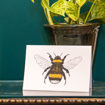 Hand Drawn Bumblebee Illustrated Blank Greeting Card, 2 of 10