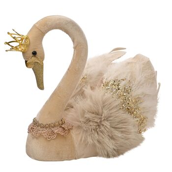 Opulent Velvet Christmas Swan Decoration, 2 of 4