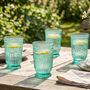 Set Of Four Zamora Turquoise Highball Tumblers, thumbnail 1 of 8
