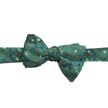 Herbie Green Geometric Silk Bow Tie, 2 of 6