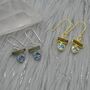 Green Tourmaline, Blue Topaz Earrings, thumbnail 1 of 6