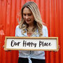 Wooden 'Our Happy Place' Mantel Sign, thumbnail 1 of 4