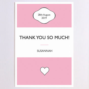 Personalised Stripe Thank You Card, 2 of 6