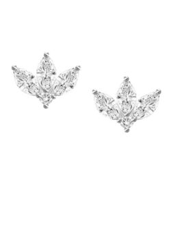Lotus Flower Diamond Stud Earrings, 2 of 3