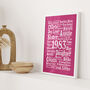 Personalised 40th Birthday Word Art Gift, thumbnail 10 of 10
