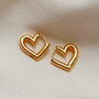 Heart Huggie Hoop Earrings, thumbnail 1 of 3