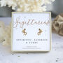 Yellow Gold Vermeil And Cz Zodiac Earrings Sagittarius, thumbnail 1 of 5