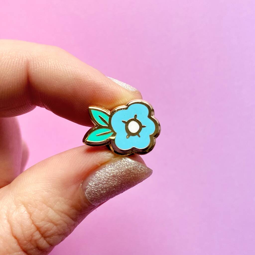 Blue Flower Enamel Pin By Stacey McEvoy Caunt