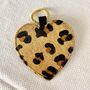 Leopard Print Leather Heart / Star Keyring / Charm, thumbnail 4 of 8