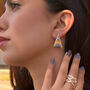 Large Triangle Geometric Sterling Silver Drop Earrings, thumbnail 1 of 5