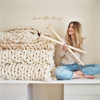 Download Giant Knit Moss Stitch Lap Blanket By Lauren Aston Designs | notonthehighstreet.com