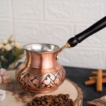 Handmade Copper Coffee Making Set – Solid Copper Pot And Jar Set, 2 of 5