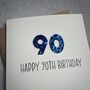 Personalised Happy 90th Glitter Milestone Birthday Card, thumbnail 6 of 6