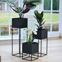 Square Metal Planter With Stand, thumbnail 3 of 9