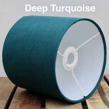 Linen Deep Turquoise Lampshade, 6 of 9