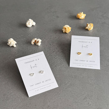 Friendship Knot Heart Sterling Silver Earrings, 4 of 12