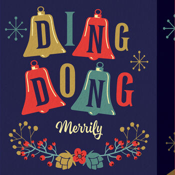 ‘Ding Dong Merrily’ Vintage Style Christmas Card, 2 of 3