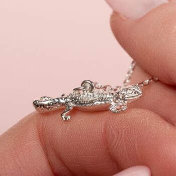 Personalised Bearded Dragon Sterling Silver Necklace, 3 of 6