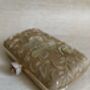 Gold Raw Silk Rectangular Clutch Bag, thumbnail 2 of 10