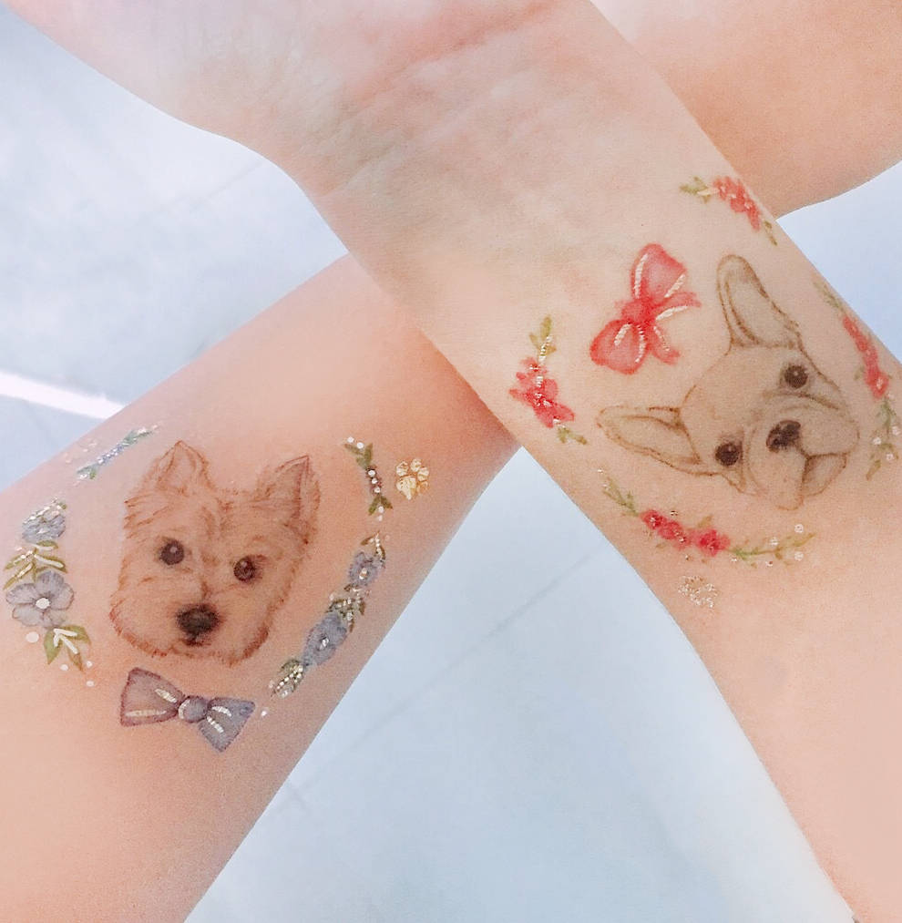 Puppy Love Temporary Tattoo By PAPERSELF 