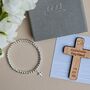 Personalised Baptism Cross Charm Bracelet And Token, thumbnail 1 of 3