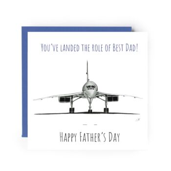 Landed Best Role Of Dad Aviation Concorde Fathers Day Card, 2 of 2