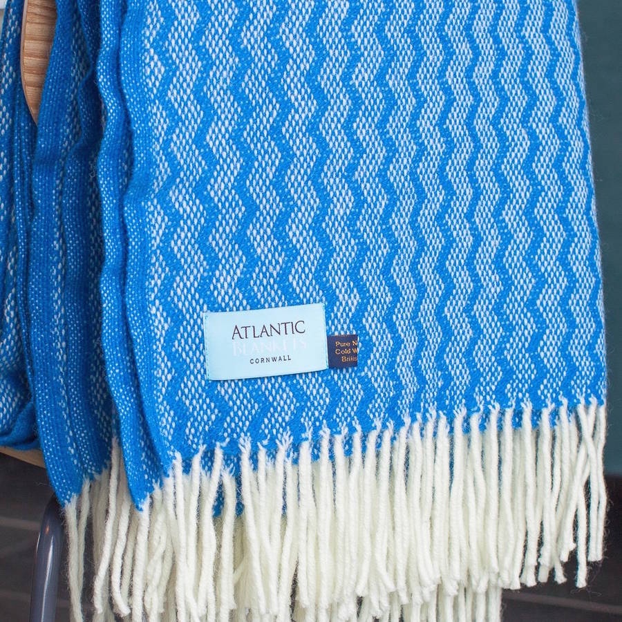 Blue Zig Zag Throw Blanket By Atlantic Blankets