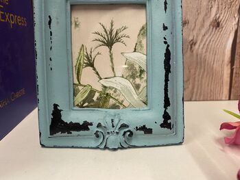 Small Blue Distressed Photo Frame 3x2 Inch, 5 of 8