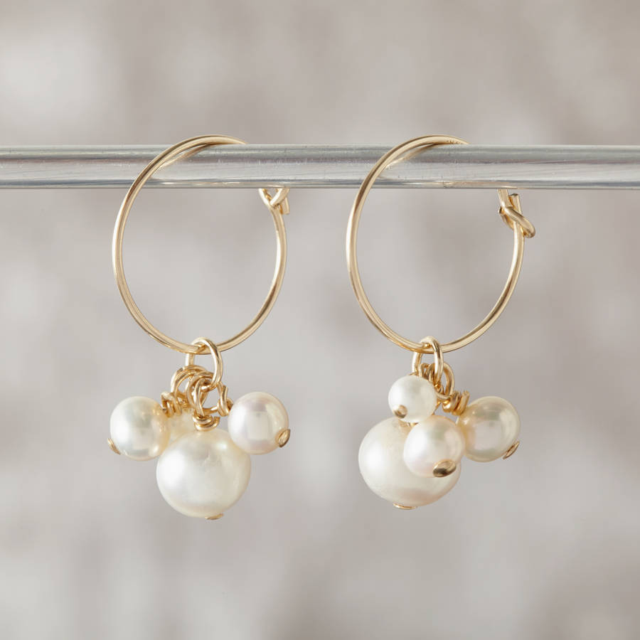 Original Gold Pearl Hoop Earrings 