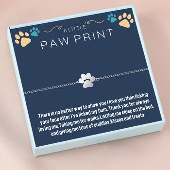 Personalised Dog Paws Print Bracelet Engraved Name, 3 of 7