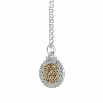 St Christopher Silver And Gold Or Rose Gold Necklace, 9 of 11