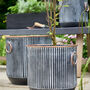 Tambara Set Of Three Black And Copper Ribbed Planters, thumbnail 2 of 4