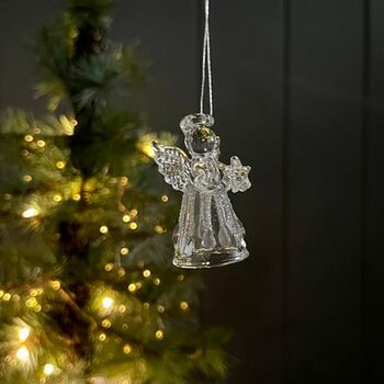 Glass Icicles Angel Hanging Decoration, 2 of 3